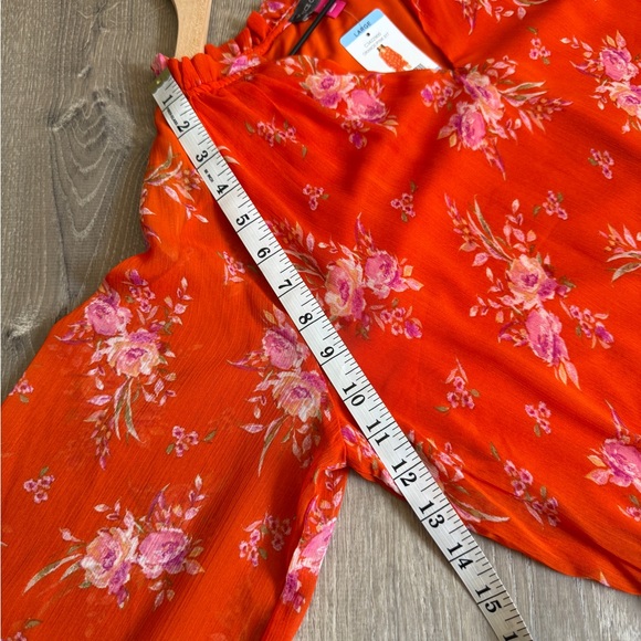 Vince Camuto Orange Floral Women's Dress-Size L- NWT - Picture 12 of 15